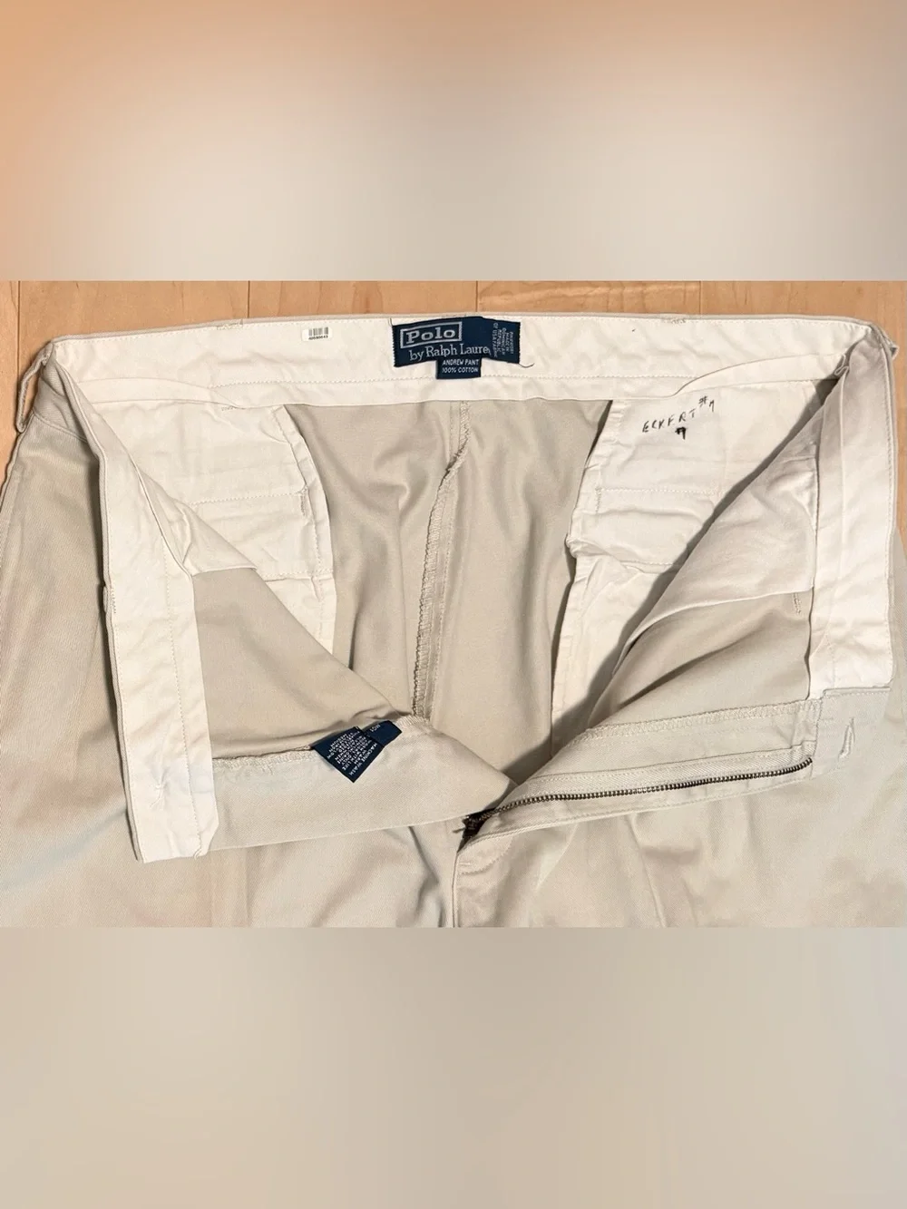 Polo Ralph Lauren Andrew Chino Pants Pleated Beige Khaki Men’s 38x32 (Fit 37x31)